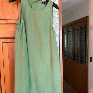 J crew linen button back sheath dress